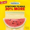 Glad Flex'N Seal Zipper Food Storage Sandwich Bags, Resealable Snack