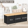 3Pcs Tea Sugar Coffee Canister Set with Bamboo Lids Large
