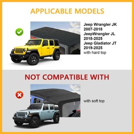 Tuyoung Roof Rack Cross Bars Lockable Compatible with Jeep Wrangler JK JL Gladiator JT 2007-2026, 2 & 4 Door 220lbs Heavy Duty Aluminum Crossbars Rooftop Kayak Bike Luggage Racks