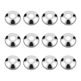 12 Pack Escutcheon Plate 1/2 Inch, Chrome Plated Stainless Steel Flange Cover for 1/2" Copper, PEX, CPVC Pipe Wall, Pipe Cover