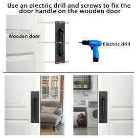 Sumnacon 4PCS Stainess Steel Door Push Plates,Sturdy Door Handle Plates with Screws,Solid Door Pulls for Home Office Public Commercial Places,Black