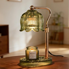 XININSUN Candle Warmer Lamp with Timer, Dimmable Candle Warmer for Jar Candles, Height Adjustable Wax Melts Warmer, Birthday Gifts for Women Mom, House Warming Gifts New Home Decor-Green
