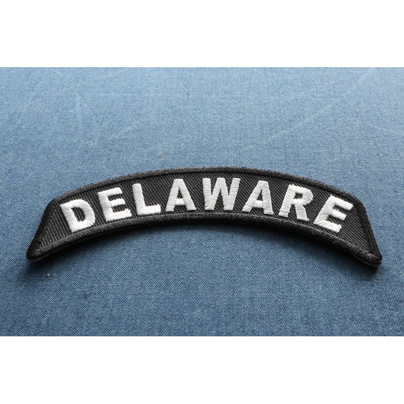 Delaware Patch - 4x1.75 inch. Embroidered Iron on Patch (P1435)