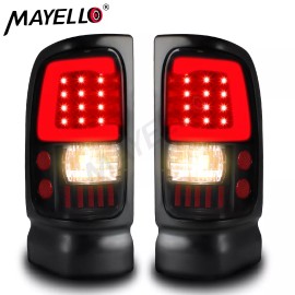 mayello Fit 1994-2001 Dodge Ram 1500 2500 3500 Black LED Tube Replacement Tail Lights