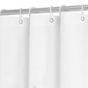 youngseahome White Fabric with Aqua Scalloped Border Shower Curtain,Boho Chic