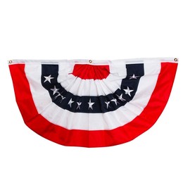 Briarwood Lane Patriotic Bunting USA 72" x 36" Pleated Banner with Grommets