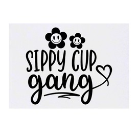 'Sippy Cup Gang Baby Child Toddler Funny Quote' Temporary Tattoo - Water Resistant, Skin-Safe, Non-Toxic Transfer (TO00081229)