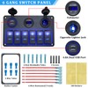 6 Gang Rocker Switch Panel, EilxMag Blue Marine Switch Panel