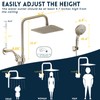 Ryamen Dual Shower Head Combo, Brushed Nickel 8'' High Pressure