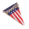 Ciieeo 2pcs 4th of July American Flag Pattern Burlap Banner