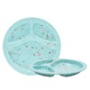 bzyoo 9-Inch Melamine Divided Plates – 3-Section Portion Control Plates,