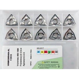 Feyzor Carbide Inserts for Aluminum WNMG432 WNMG080404-AL 10PCS, High Precision Cutting Inserts for Aluminum Machining