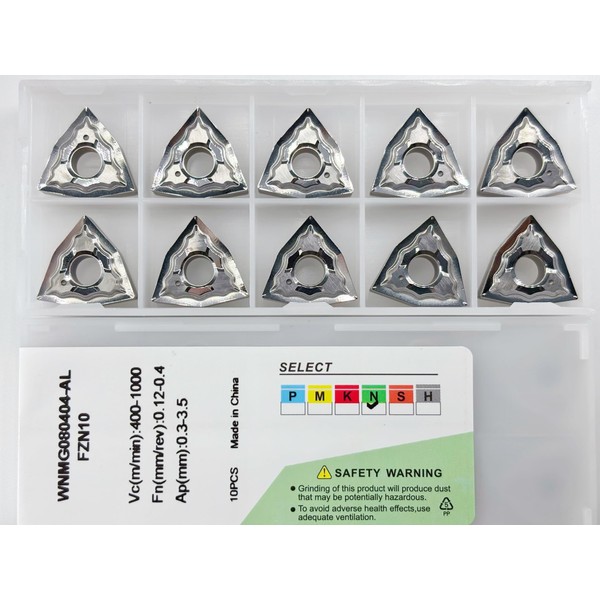 Feyzor Carbide Inserts for Aluminum WNMG432 WNMG080404-AL 10PCS, High Precision