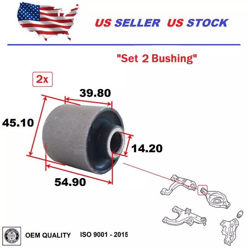 2MPLASTIC Rear Lower Control Arm Bushing For Nissan Pathfinder 2005-2012