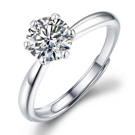 HUSIVZI Anillo para Mujeres, Anillos de Mujeres de Ley 925, Anillos de Compromiso, Anillos de Promesa de Moissanita,Adecuado para la boda, compromiso. Regalo de cumpleaños para la esposa, novia, regalo del día de San Valentín, regalo del aniversario.