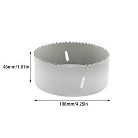 Bi-Metal Hole Saw ValueHall M42 4-1/4inch High Speed Steel Hole Cutter Corn Hole Drilling Cutter for Sawing Wood Gypsum Board Plastic and Soft Metal V8B03