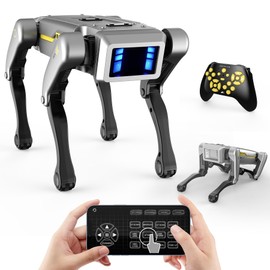 EVADA Smart Robot Dog Robotic Puppy Dog, APP/Handle Remote Control with 20+ Actions Programming Interactive Voice Commands, Durable ABS Design USB Rechargeable Companion Gift for Kids Adults