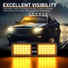 Nilight Amber 48LED Visor Strobe Lights Interior Windshield Emergency Warning