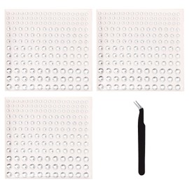 495 Pcs White Gems Stickers, Self-Adhesive Face/Hair Jewels Eye Gems Diamonds Rhinestones 3/4/5/6 mm DIY Face Gems Stick on,Face Crystal Rave Accessories for Eyes Makeup Body Decoration, Crafts ZH505