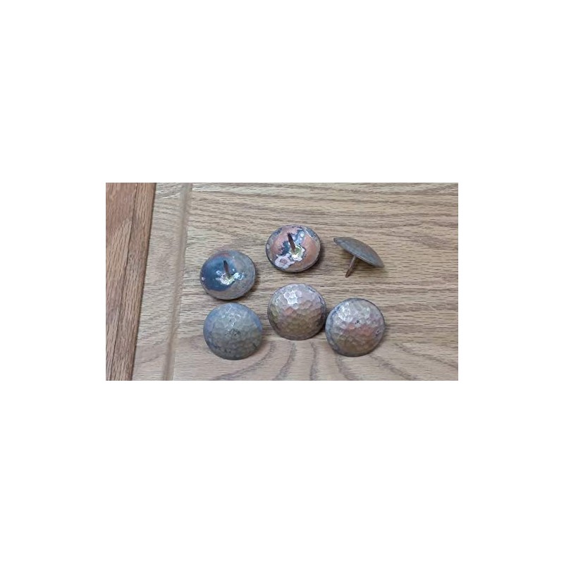 1 1/2 Inch, Round Hammered Clavos, Solid Copper, Decorative Door