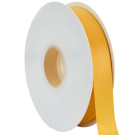 TONIFUL 7/8 Inch x 50yd Yellow Satin Ribbon Thin Solid Fabric Ribbon for Gift Wrapping, Floral Bouquets, Bows and Craft Making, Christmas Valentines Birthday Wedding and Party Decoration