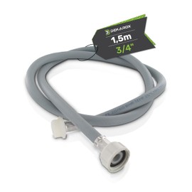 DEKAROX Inlet Hose Extension 1.5 m Straight 3/4 Inch Cold Water 25 °C 90 Bar Burst Pressure for Washing Machine Dishwasher