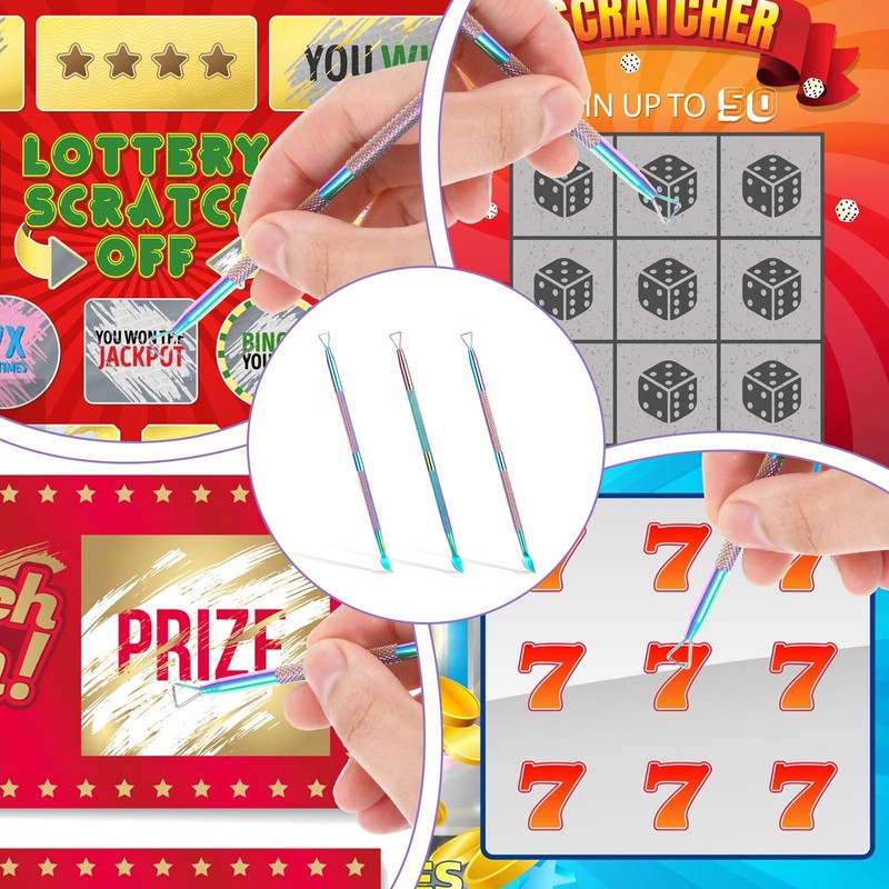 JIYIN 3 PCS Lottery Ticket Scratcher Tool, Metal Lottery Scratcher