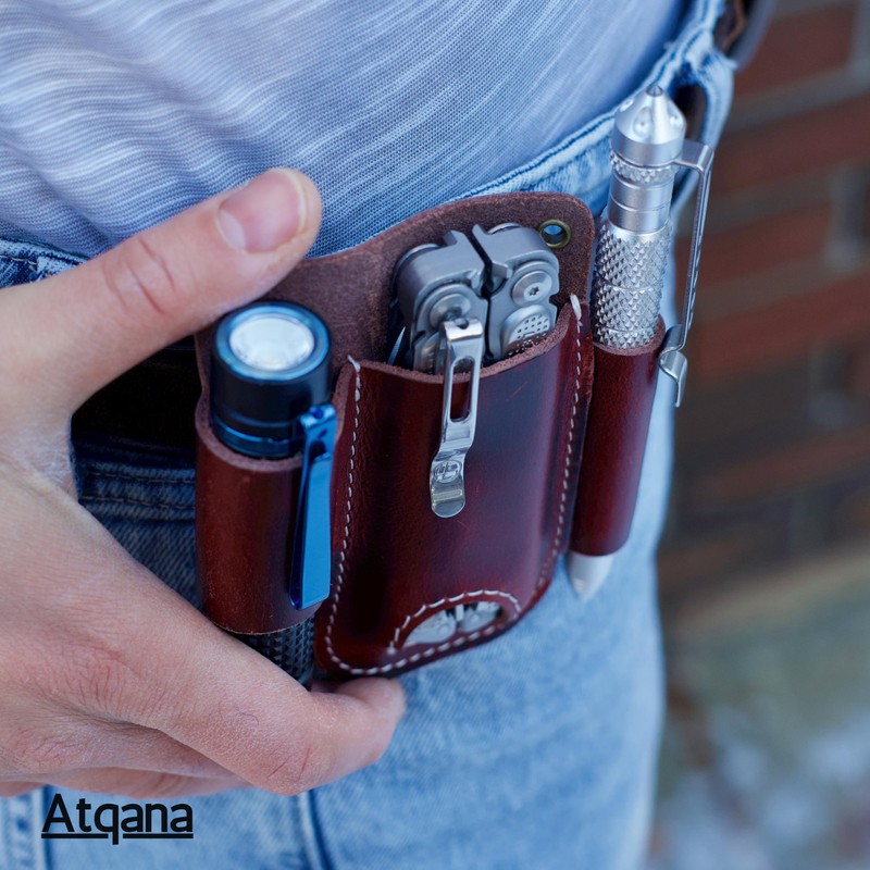 ATQANA EDC Pocket Organizer For Belt (Premium Leather) - Urban