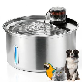 Smart Pet Fountain Pir-sensing Automatic Adjustable Cat Water Drinking Stainless Steel 3.2L Cat Drinking Fountain for Cats DogsColor: Silver, Volume: 3.2L, Size: 74*51.4*28.8cm