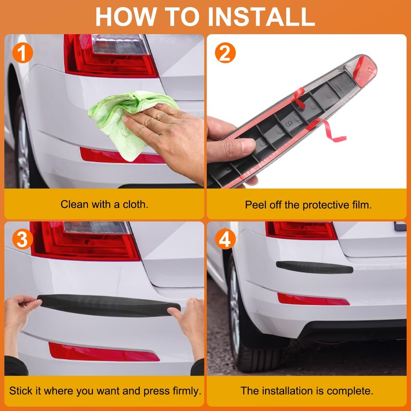 HARFINGTON 8pcs Car Bumper Guard Strip Anti-Collision Anti-Scratch Bumper Protector