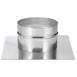 PATIKIL 6" Duct Connector Flange, Galvanized Air Ducting Mounting Plate Dryer Vent Chimney Top Plate Square to Round for Heating Cooling Ventilation HVAC Exhaust Fan Vent Systems, 10"x10"