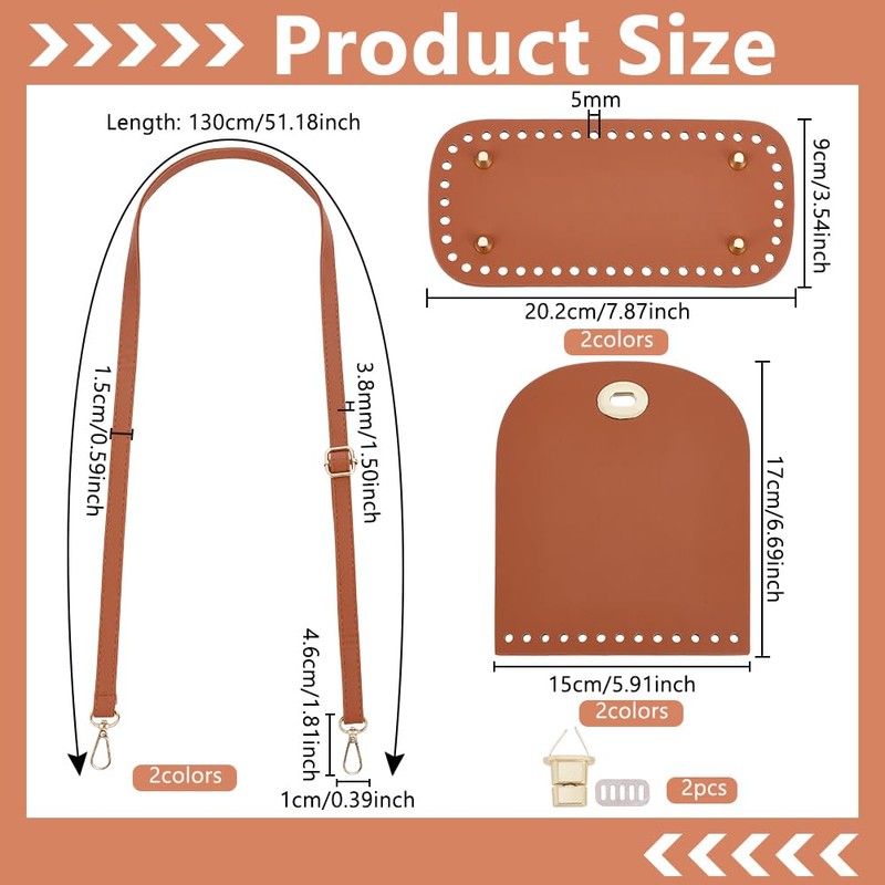FREEBLOSS 2 Set PU Leather Bag Making Kits Includes PU