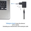 Duttek Adaptador Ethernet de 90 grados, adaptador extensor Ethernet RJ45