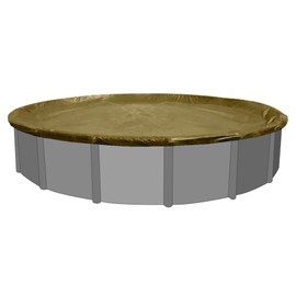 Supreme Plus Winter Pool Cover for 12' Round Above Ground Swimming Pools | Tan/Silver | Easy to Install, UV Protected, and Durable | Includes: 4' Overlap Material, Cable, Winch, and Warranty