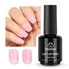beetles Gel Polish Beetles Jelly Gel Nail Polish, 15ml Nude Pink Gel Polish Ballet Tutu Natural Translucent Gel Polish Soak Off Uv Light Transparent Gel Nail Art DIY Salon Home Manicure Gift for Girls Women-CL628-RE