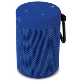 iLive Waterproof Fabric Wireless Speaker, 2.56 x 2.56 x 3.4 Inches, Built-in Rechargeable Battery, Blue (ISBW108BU)