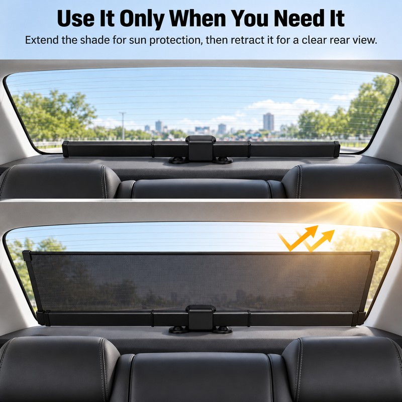 Retractable Car Windshield Sunshade for Parking – Polyester UV Block