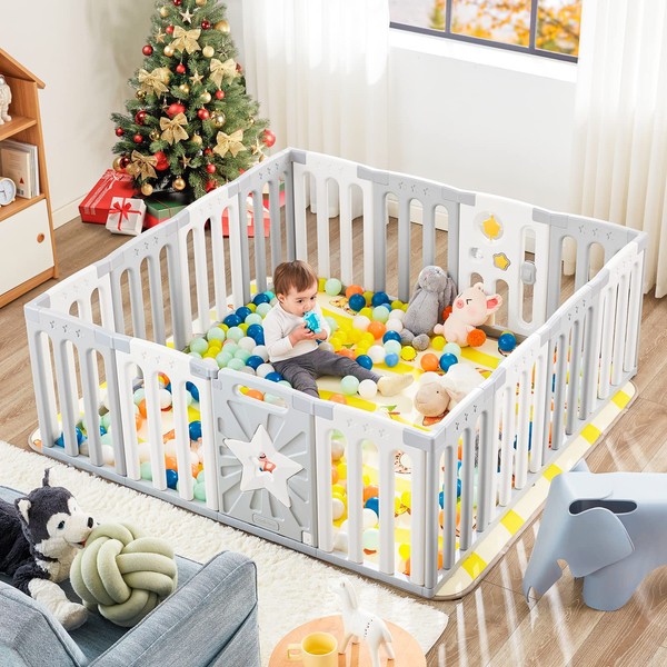 Coolever Baby Playpen, Safety Baby Gate Playpen for Babies and
