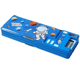 LilyBeauty Pop Up Multifunctional Case for Girls and Boys, Cute Cartoon Pen Box Organizer Stationery Pencil Sharpener Schedule School Supplies for Kids PC50, blue, PC10