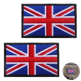 2 PCS Union Jack Patch, Union Jack Badge, United Kingdom Flag Patch, British Union Jack Embroidered Flag, for Jackets, Backpacks, Hats & DIY Craft(8 * 5cm)
