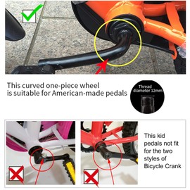 ThinkTop Kid's Bike Pedal 1/2-Inch Bike Pedals 1 Pair Kids Replacement Pedals, Fit for 12" 14" Boys Girls Bike