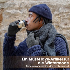 Rahhint Merino Wool Thermal Gloves Men Women Touchscreen Winter Gloves Warm Non-Slip Knitted Gloves with Nap Lining for Running Cycling Driving Work Outdoor Gift, darkgray