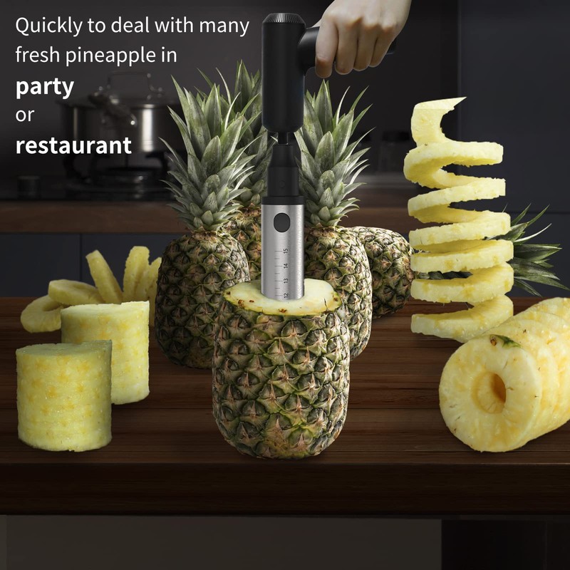 Newness Pineapple Corer Cutter, [Upgraded, Electric & Manual] Stainless Steel