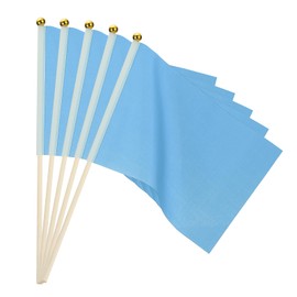 PATIKIL Mini Blank Flags，16 Pcs Light Blue Small Sublimation Colored Flags to Decorate for Card Game Birthday Yard Lawn Ground Marking Sport Golf Party Graduation Irrigation, 11.8"x8.3"