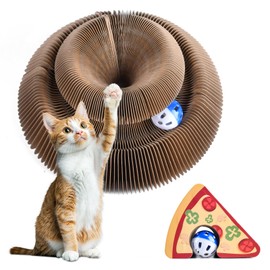 ZOBMIO Kratzbrett für Katzen Käse, Katzenspielzeug, Kratz Donut, Kratzpappe, Pappring, Glockenball，Interaktives Kratzspielzeug für Katzen