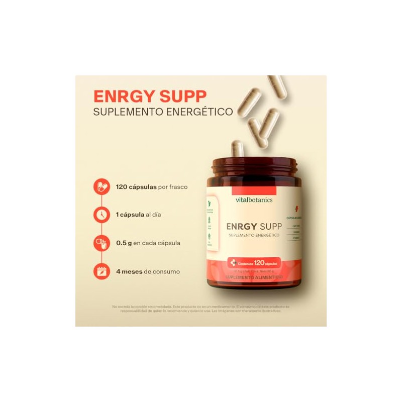 Vital Botanics Enrgy Sup Guaraná Café Verde Vitamina 120 Cápsulas