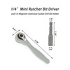 NOXHEAIB Mini Ratchet,1/4 Inch Drive Micro Ratcheting Bit Driver 72-Tooth