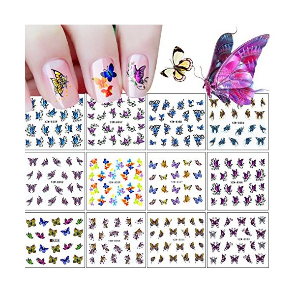 240 Beautiful Butterflies Nail Art Decals