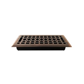 Empire Register Co, Vent Cover - 4x10 inch, Honeycomb Design, Antique Copper Finish, Heavy Duty Floor Vent Covers, Metal Damper Attached Vent Covers for Home Floor only