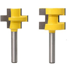 2 PCS 1/4" Shank Tongue and Groove Router Bit Set T-Shape Cutter Bit Tool Kit
